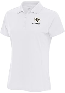 Antigua Wake Forest Demon Deacons Womens White Alumni Legacy Pique Short Sleeve Polo Shirt