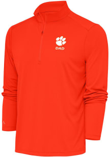Antigua Clemson Tigers Mens Orange Dad Legacy Pique Short Sleeve Polo