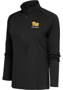 Antigua Panthers Womens Grey Football Tribute 1/4 Zip Pullover