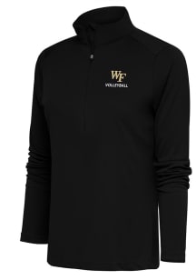 Antigua Wake Forest Womens Black Volleyball Tribute 1/4 Zip Pullover