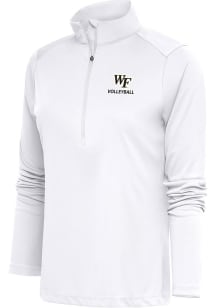 Antigua Wake Forest Womens White Volleyball Tribute 1/4 Zip Pullover