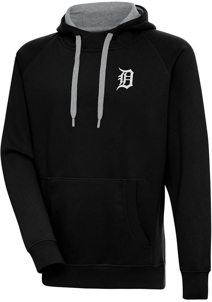 Men's Antigua White Detroit Tigers Victory Pullover Team Logo Hoodie