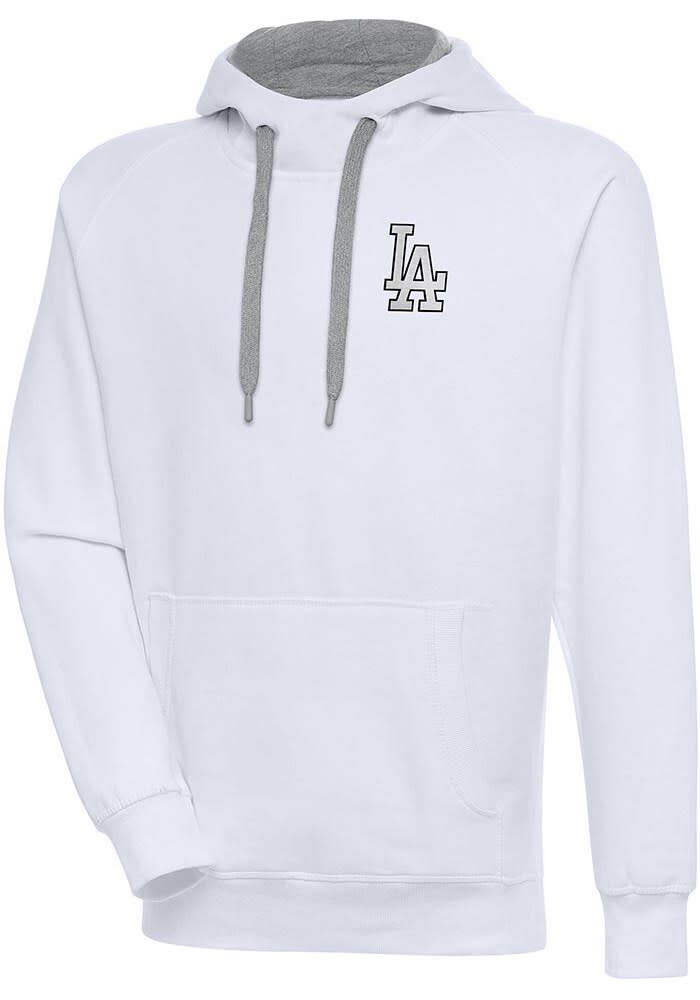 Antigua Los Angeles Dodgers White Victory Long Sleeve Hoodie, White, 52% Cot / 48% Poly, Size L, Rally House