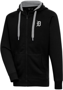 Antigua Detroit Tigers Mens Black Metallic Logo Victory Long Sleeve Full Zip Jacket