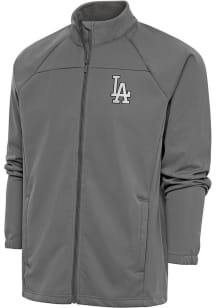 Antigua Los Angeles Dodgers Mens Grey Metallic Logo Links Light Weight Jacket