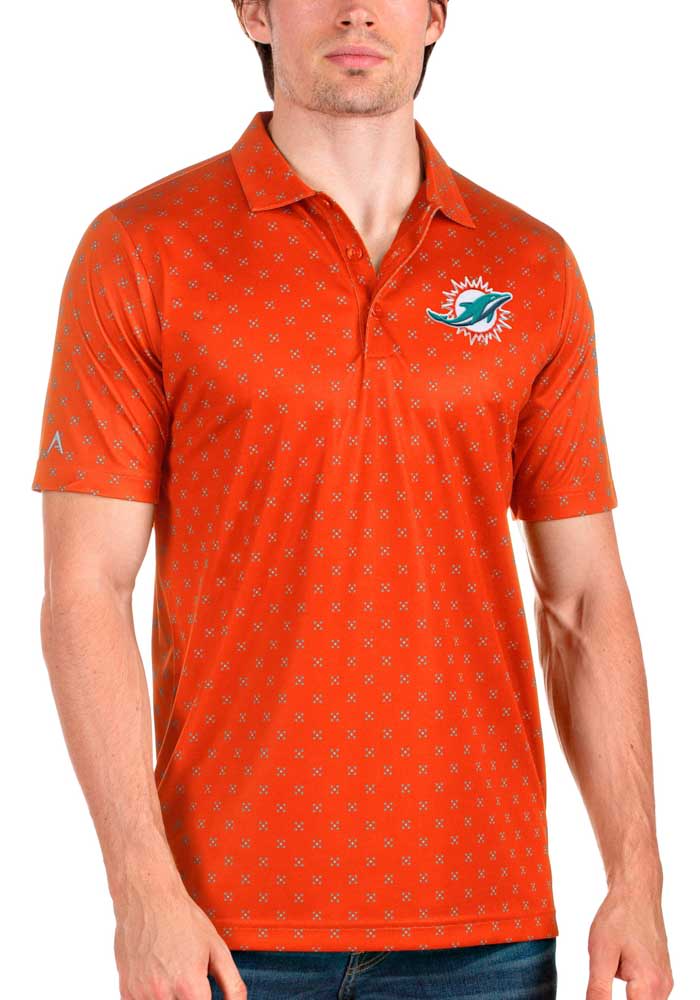 Antigua Miami Dolphins Men's Spark Black Polo