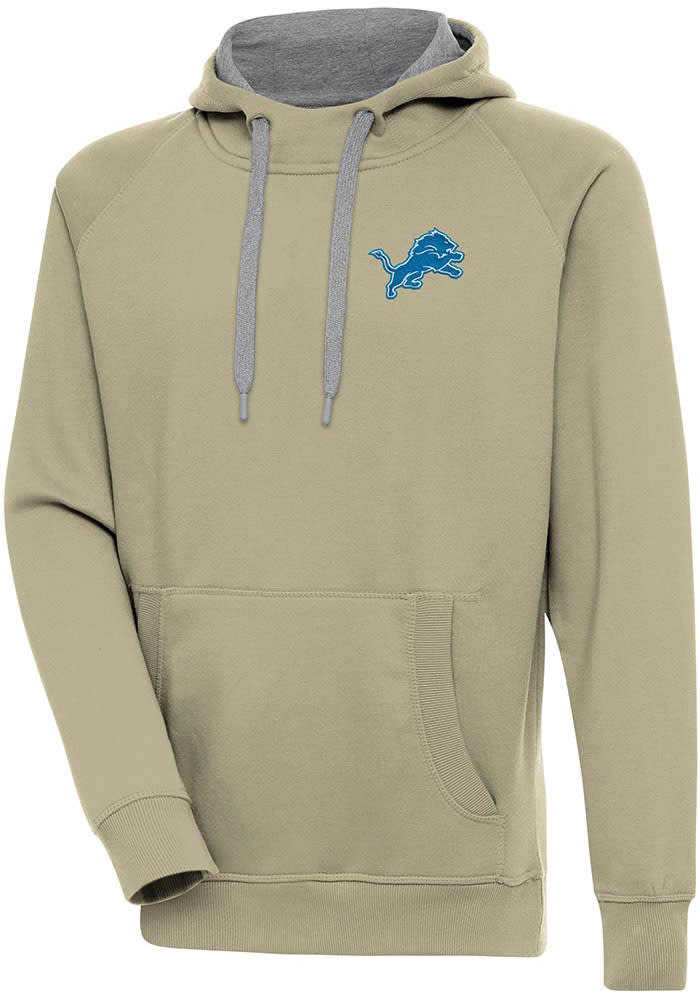 Antigua Detroit Lions Mens Grey Victory Long Sleeve Hoodie