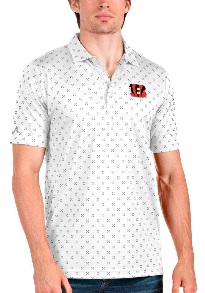 Men's Antigua Black Cincinnati Bengals Legacy Pique Polo