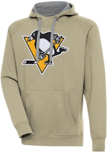 Antigua Pittsburgh Penguins Mens Tan Victory Long Sleeve Hoodie