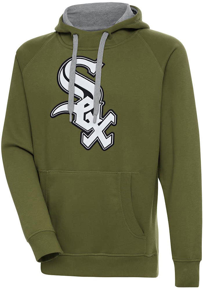 Antigua Chicago White Sox White Victory Long Sleeve Hoodie, White, 52% Cot / 48% Poly, Size XL, Rally House