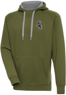 Antigua Chicago White Sox Mens Olive Victory Long Sleeve Hoodie