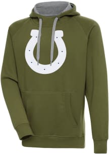 Antigua Indianapolis Colts Mens Olive Victory Long Sleeve Hoodie