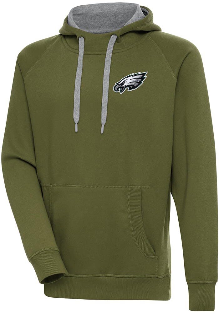 Antigua Philadelphia Eagles Mens Grey Victory Long Sleeve Hoodie