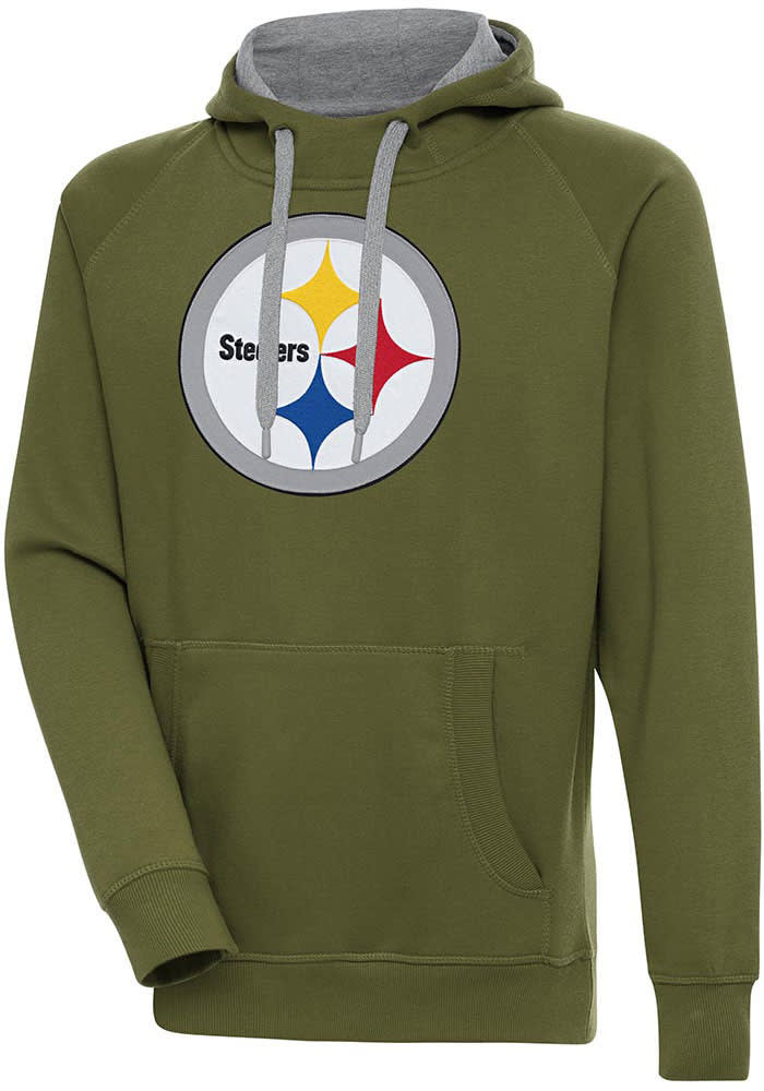 Men's Starter Black Pittsburgh Steelers Draft Fleece Raglan Pullover Hoodie