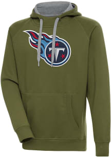 Antigua Tennessee Titans Mens Olive Victory Long Sleeve Hoodie