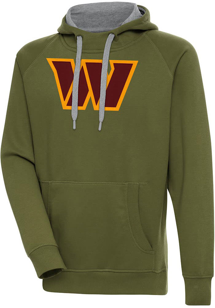 Men's Antigua Black Washington Commanders Victory Pullover Hoodie Size: Small