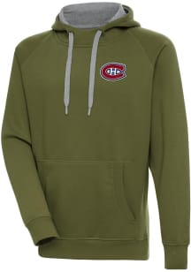 Antigua Montreal Canadiens Mens Olive Victory Long Sleeve Hoodie