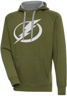 Antigua Tampa Bay Lightning Mens Olive Full Front Victory Long Sleeve Hoodie