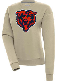 Antigua Chicago Bears Womens Khaki Victory Crew Sweatshirt