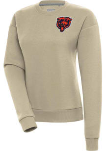 Antigua Chicago Bears Womens Khaki Victory Crew Sweatshirt