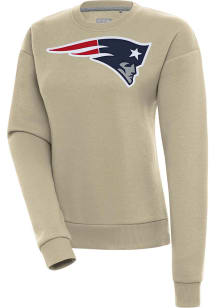 Antigua New England Patriots Womens Khaki Victory Crew Sweatshirt
