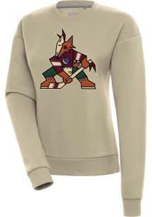 Antigua Arizona Coyotes Womens Khaki Victory Crew Sweatshirt