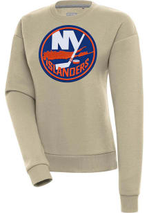 Antigua New York Islanders Womens Khaki Victory Crew Sweatshirt