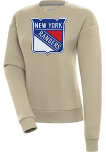 Antigua New York Rangers Womens Khaki Victory Crew Sweatshirt
