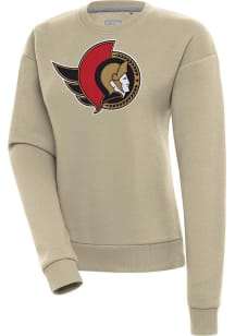Antigua Ottawa Senators Womens Khaki Victory Crew Sweatshirt