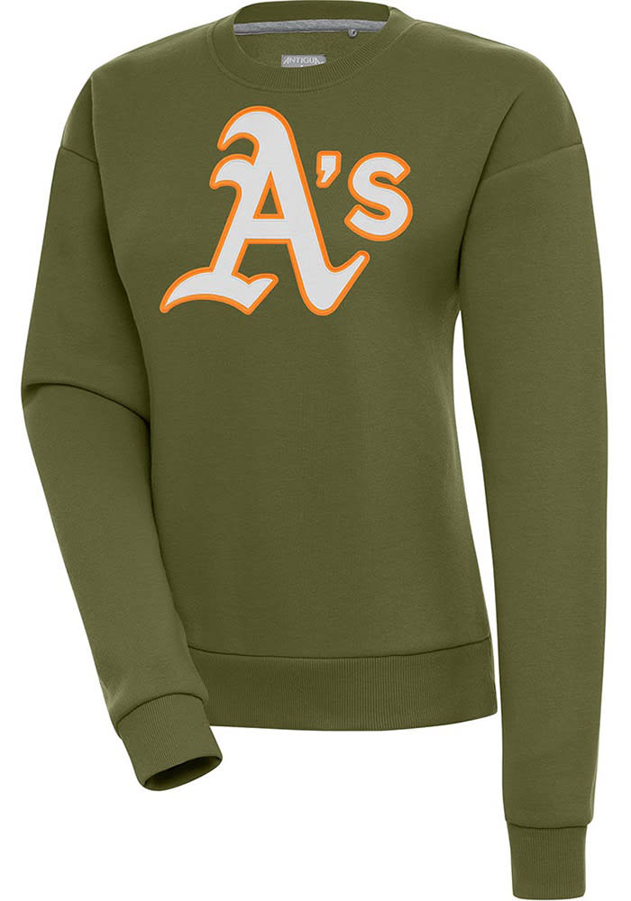 Men's Antigua Green Oakland Athletics Victory Pullover Hoodie