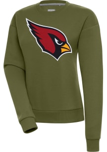 Antigua Arizona Cardinals Womens Olive Victory Crew Sweatshirt