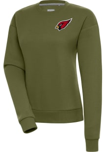 Antigua Arizona Cardinals Womens Olive Victory Crew Sweatshirt