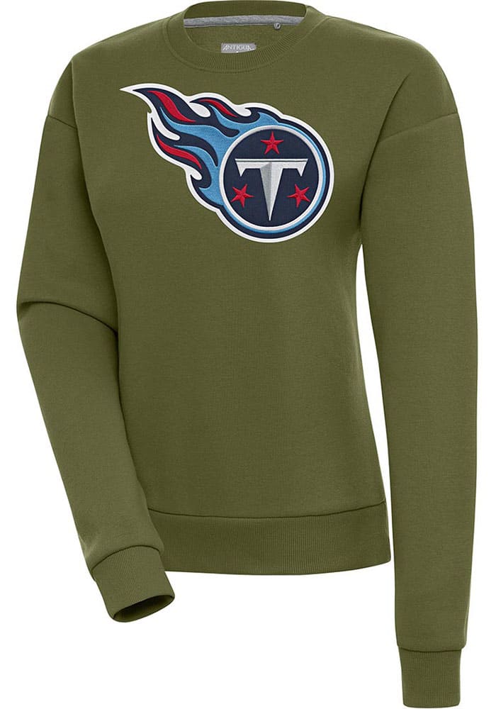 Women's Antigua Navy Tennessee Titans Victory Pullover Hoodie