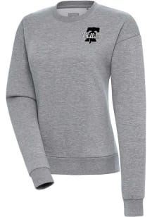Antigua Philadelphia Phillies Womens Grey Metallic Logo Victory Crew Sweatshirt