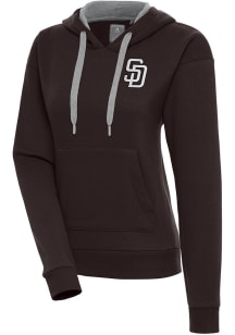 Antigua San Diego Padres Womens Brown Metallic Logo Victory Hooded Sweatshirt