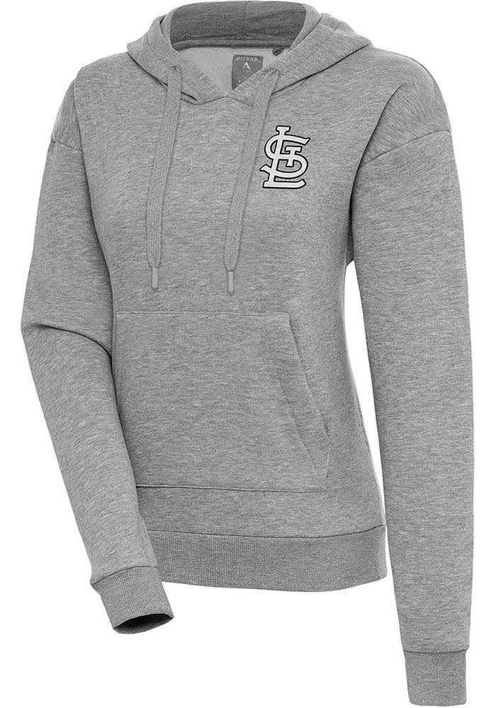 St. Louis Cardinals Antigua Metallic Victory Pullover Hoodie - Heather Gray