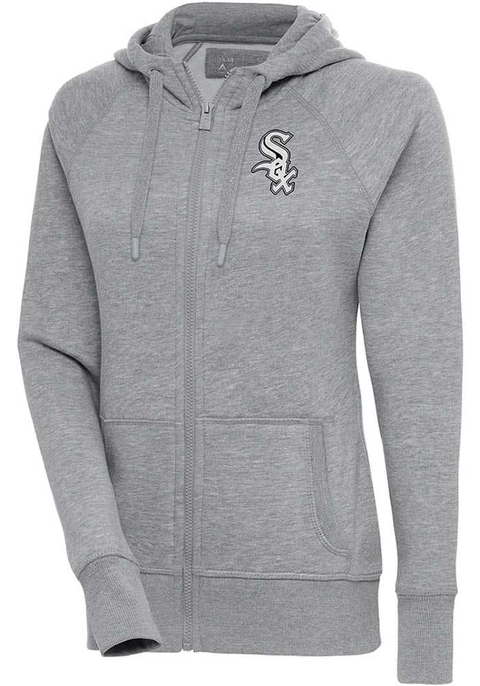 Antigua Chicago White Sox Women's Grey Victory Full Long Sleeve Full Zip Jacket, Grey, 52% Cot / 48% Poly, Size M, Rally House