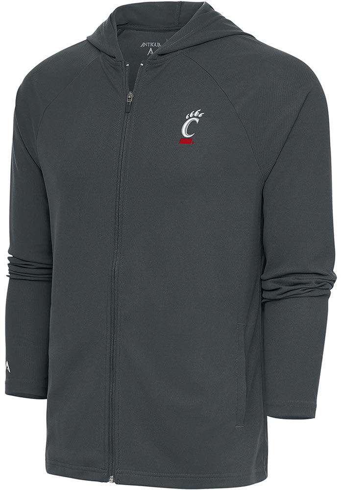 Antigua Cincinnati Bearcats Mens Grey Legacy Long Sleeve Full Zip Jacket