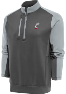 Antigua Cincinnati Bearcats Mens Grey Team Long Sleeve 1/4 Zip Pullover