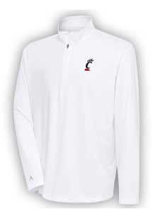 Antigua Cincinnati Bearcats Mens White Tribute Long Sleeve 1/4 Zip Pullover