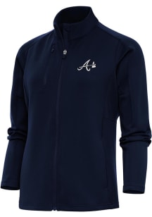 Antigua Atlanta Braves Womens Navy Blue Metallic Logo Generation Light Weight Jacket