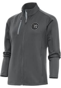 Antigua Chicago Cubs Womens Grey Metallic Logo Generation Light Weight Jacket