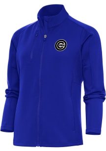Antigua Chicago Cubs Womens Blue Metallic Logo Generation Light Weight Jacket