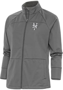 Antigua New York Mets Womens Grey Metallic Logo Links Medium Weight Jacket