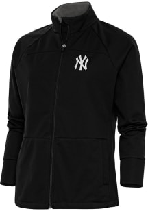 Antigua New York Yankees Womens Black Metallic Logo Links Light Weight Jacket