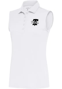 Antigua Philadelphia Phillies Womens White Metallic Logo Tribute Polo Shirt