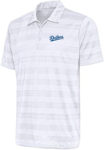 Antigua Tulsa Drillers Mens White Compass Short Sleeve Polo