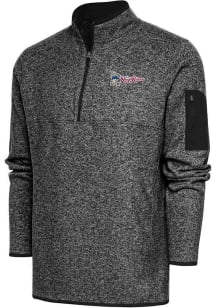 Antigua Frisco Rough Riders Mens Black Fortune Long Sleeve 1/4 Zip Fashion Pullover