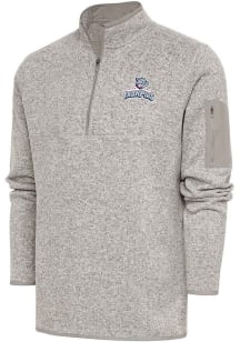 Antigua Lehigh Valley Ironpigs Mens Oatmeal Fortune Long Sleeve 1/4 Zip Fashion Pullover