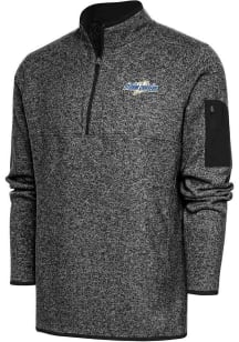 Antigua Omaha Storm Chasers Mens Black Fortune Long Sleeve 1/4 Zip Fashion Pullover